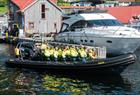 The start of the fjord cruise in Rib boat in Norheimsund
