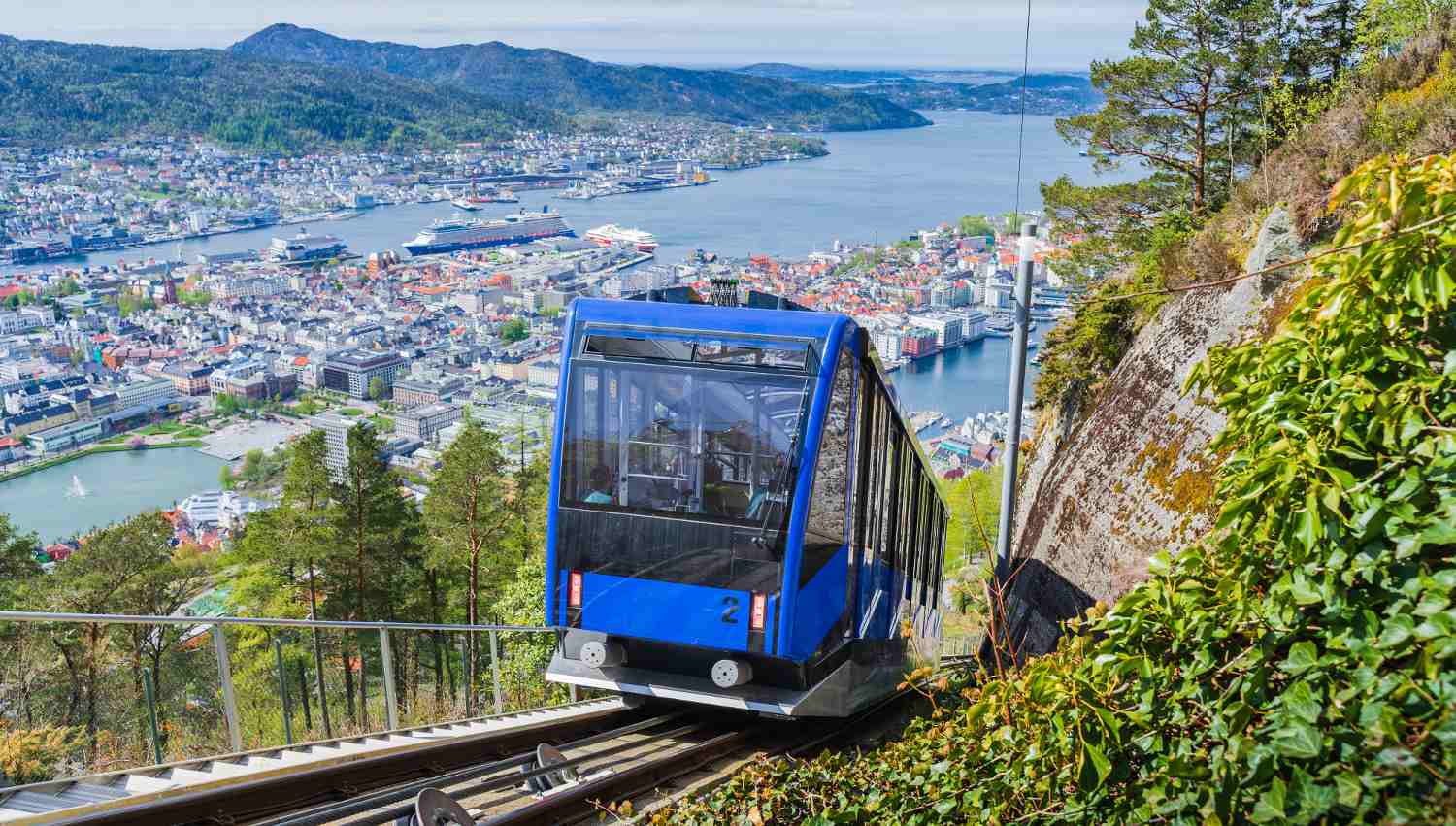 Fløibanen funicular in Bergen