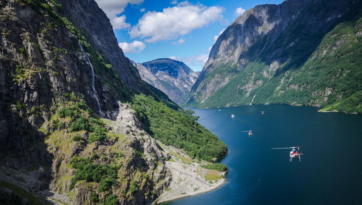 See the fjords from a helicopter