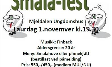 Smalafest 1. november kl 19:30