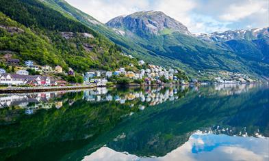 A view of Odda from the Hardangerfjord