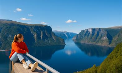 A view over the Aurland fjord from Stegastein viewpoint