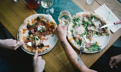 Great pizza at Villa Paradiso Ole Bull