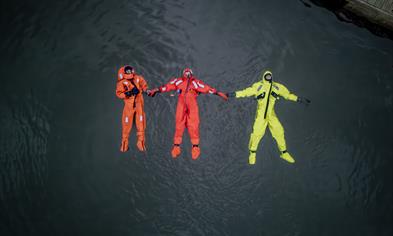 Fjord floating on the Hardangerfjord