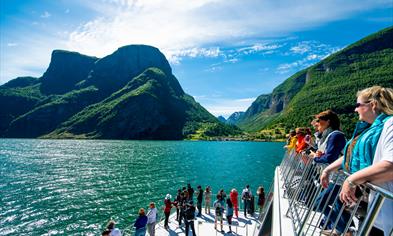 Fjord cruise between Gudvangen and Flåm