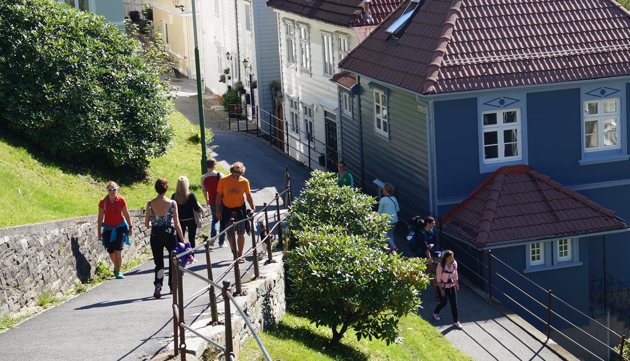 Walking down from Mount Fløyen