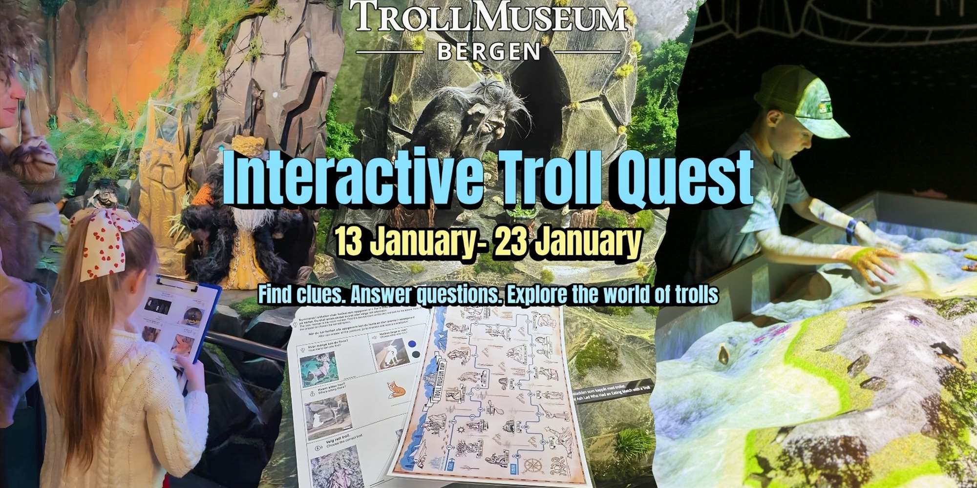 Poster for the Interactive Troll Quest at the Troll Museum Bergen (English version)