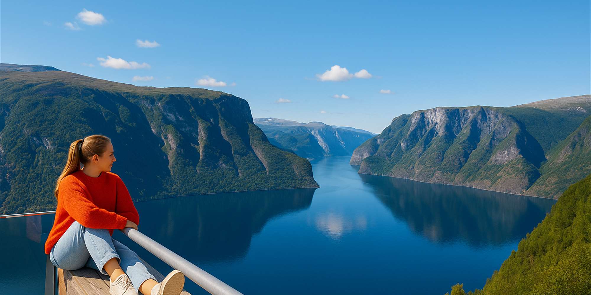 A view over the Aurland fjord from Stegastein viewpoint