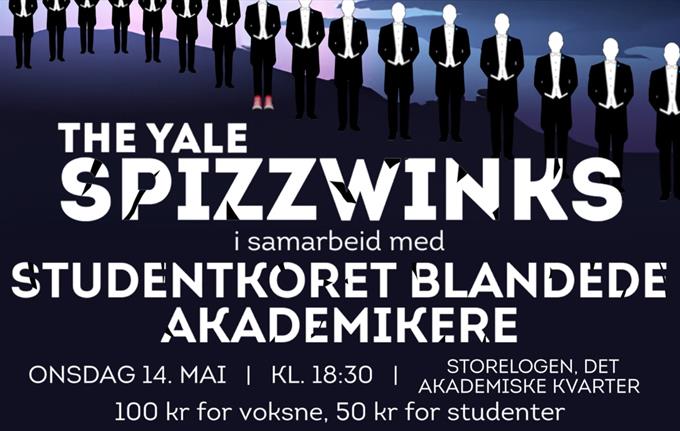 Konsert med The Yale Spizzwinks og Studentkoret Blandede Akademikere
