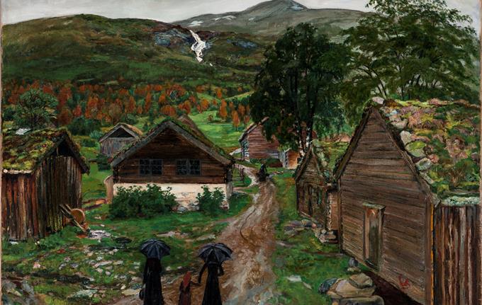 Kunstkvarter: «Et Jølstertun i væte og høstregn» (1902)