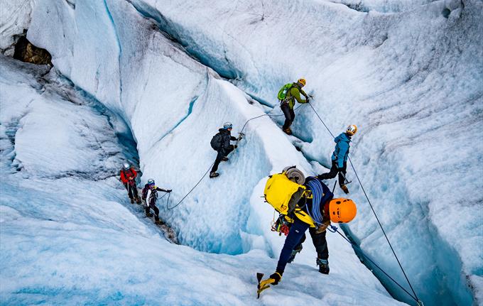f you want, you can try climbing the ice too, but you can also choose to just enjoy the view!