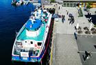 The Hardangerfjord Express boat at the quai in Rosendal