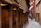 Narrow alleyways at Bryggen in Bergen