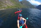 Guided sea kayak tour on the Hardangerfjord
