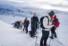 Guided snowshoeeing hike in the Hardangerfjord mountains