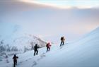 Guided snowshoeeing hike in the Hardangerfjord mountains