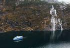 Steep mountains and waterfalls