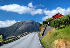 One of the narrow roads along the Hardangerfjord