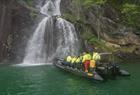 Waterfall fjord cruise in Rib boat