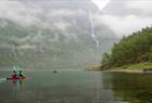 Guided sea kayak tour on the Hardangerfjord
