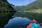 Guided sea kayak tour on the Hardangerfjord