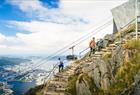 Sherpa steps to the top of Mount Ulriken