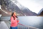 Enjoying a fjord cruise on the Nærøyfjord