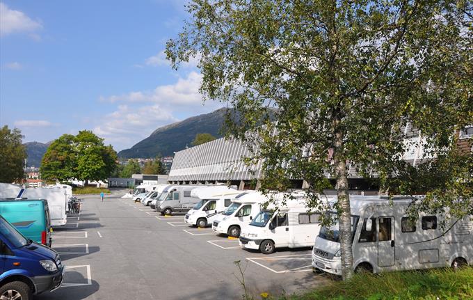 Campervan parking at Bergenshallen