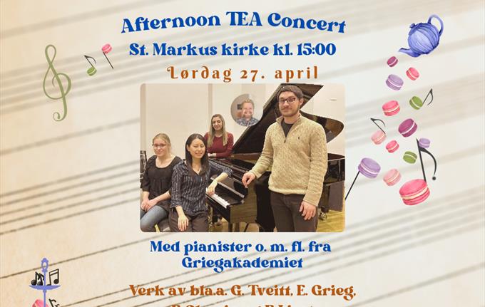 Afternoon TEA concert med Med pianister o. m. fl. fra Griegakademiet