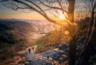 Hiking Mount Ulriken in sunset