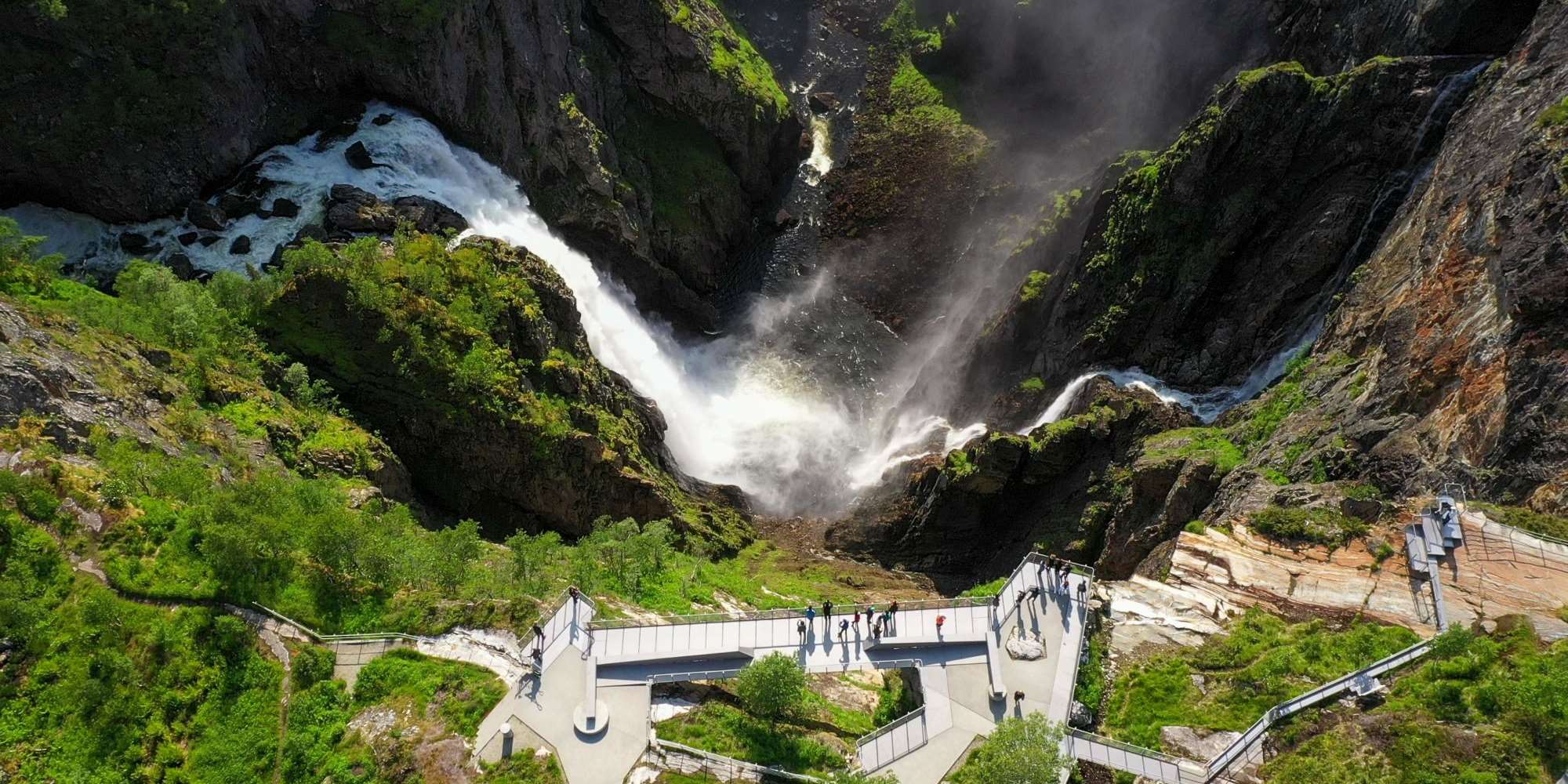 A view of the Vøringsfossen area - a part of Norwegian Scenic Route Hardangervidda